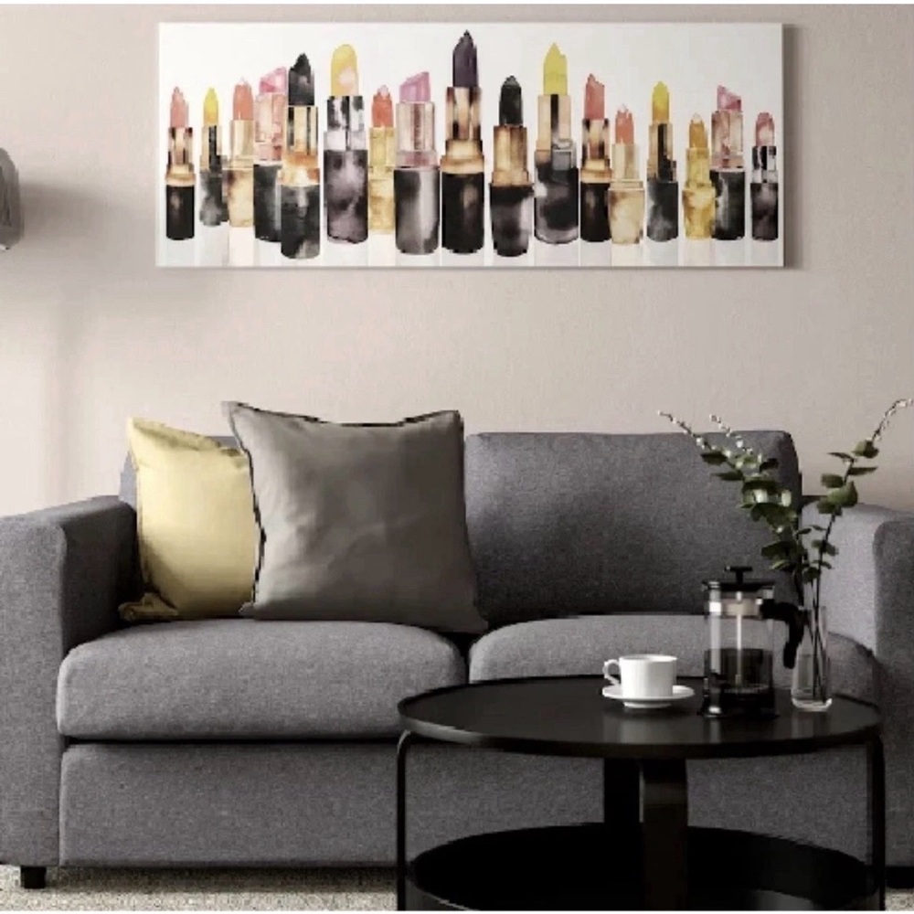 IKEA Lipstick Art Print canvas only - Black, white Makeup wall art Vanity